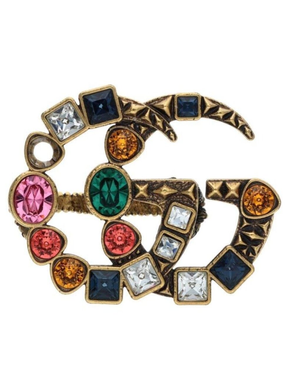 Gucci Rhinestone Embellishment GG Marmont Ring